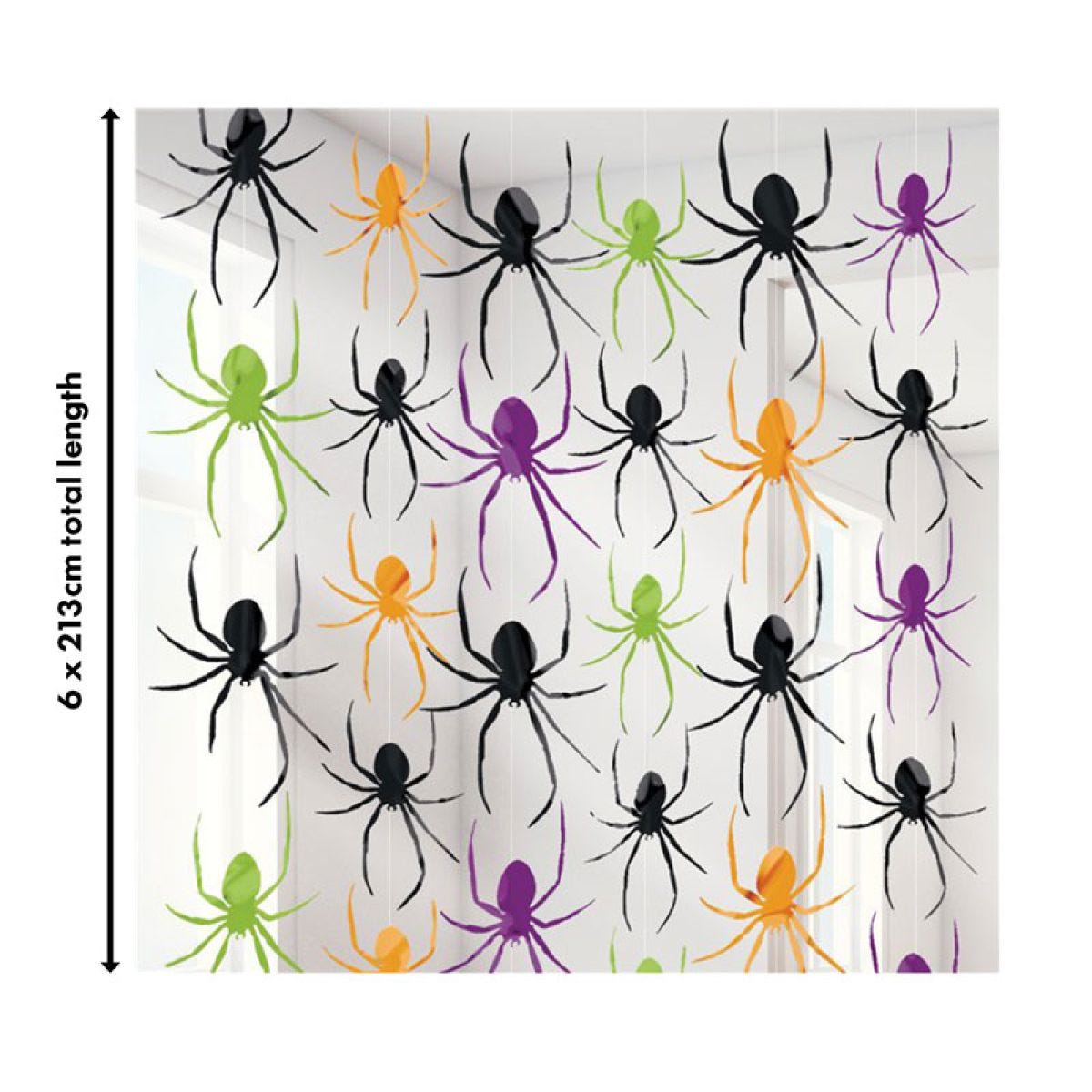 Halloween Spider String Decoration - 2m (6pk)