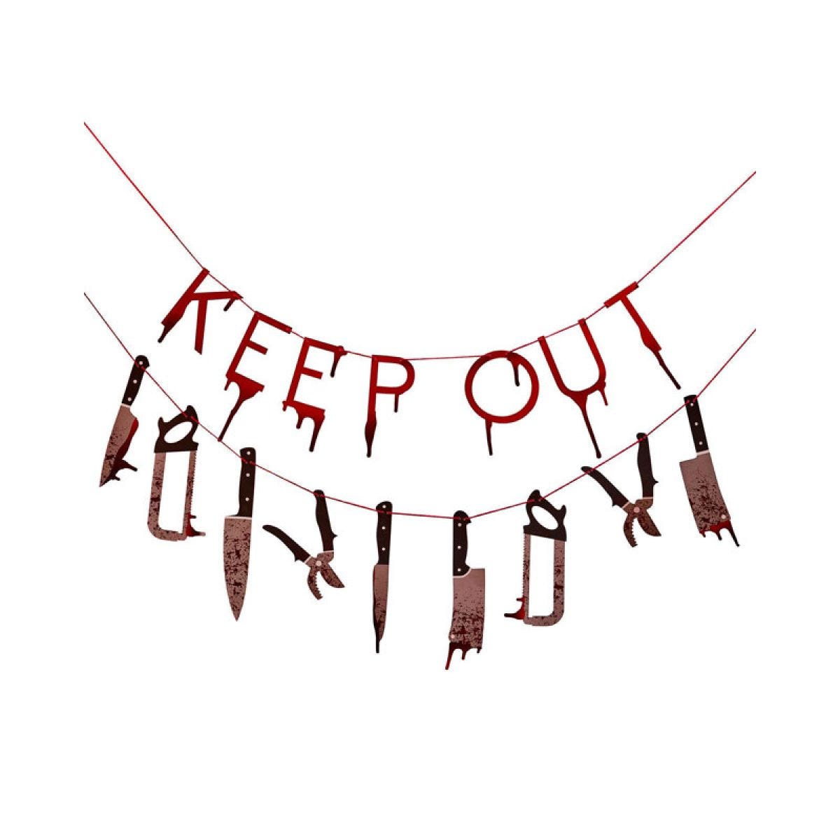 Keep Out Blood Drip & Weapon Garland