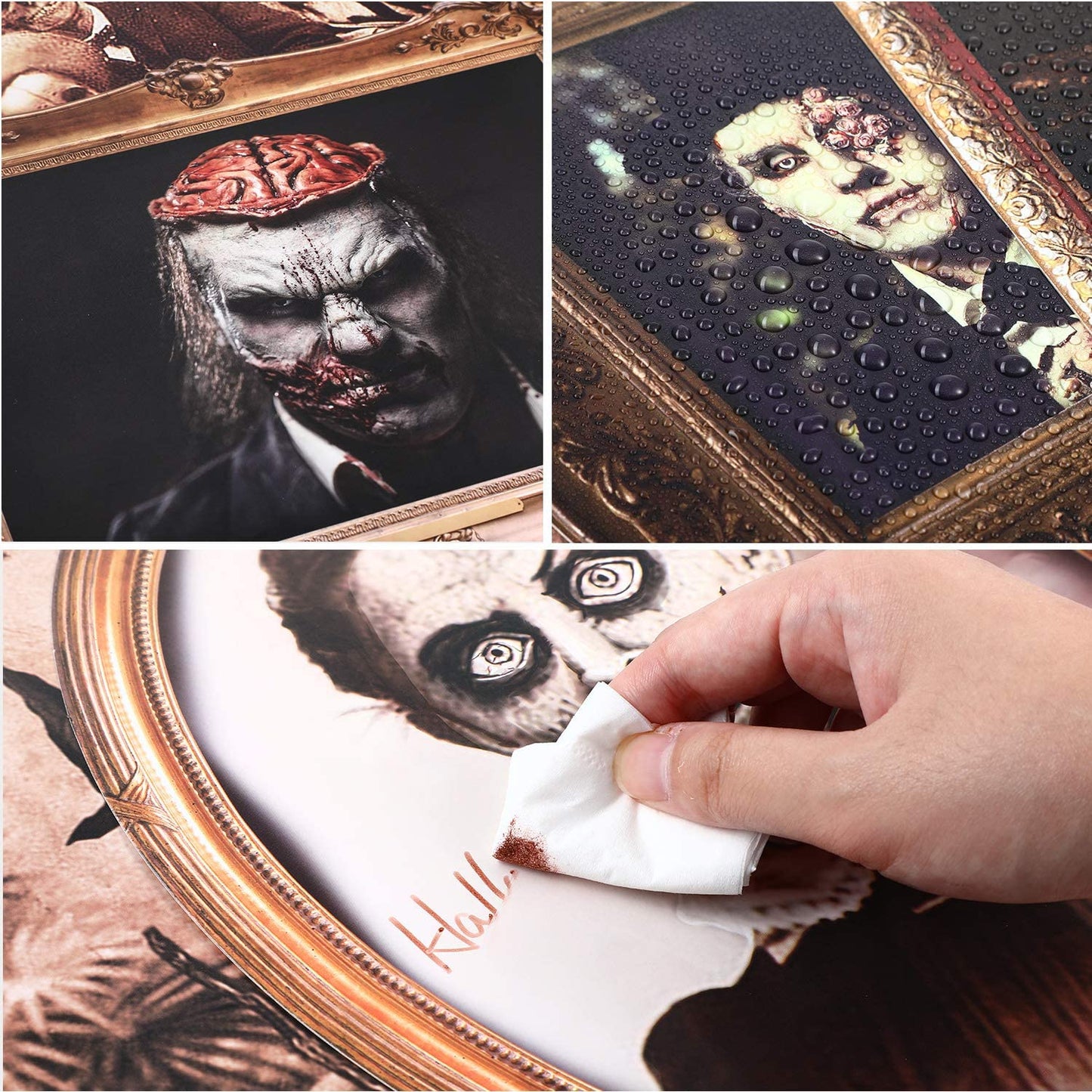 12 Pieces Haunted Pictures Gothic Mansion Portraits Horror Pictures Halloween Decorations Halloween Party Decorations Supplies (Frame Not Included)