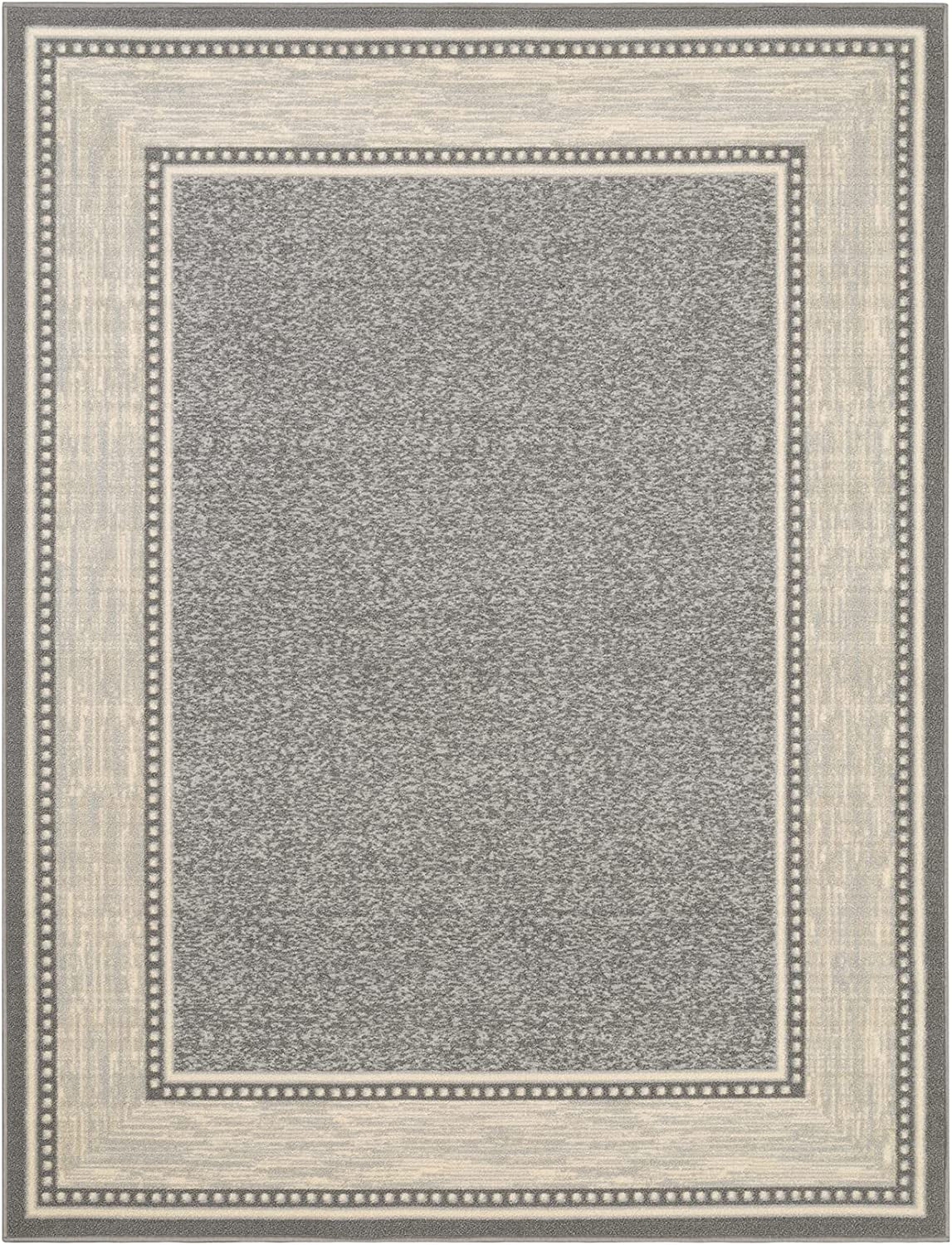 Ottohome Collection Non-Slip Bordered Design Area Rug ,150Cm X 200Cm, Grey