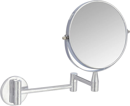 Wall-Mounted Dressing Table Mirror - 1X/5X Magnification, Chrome