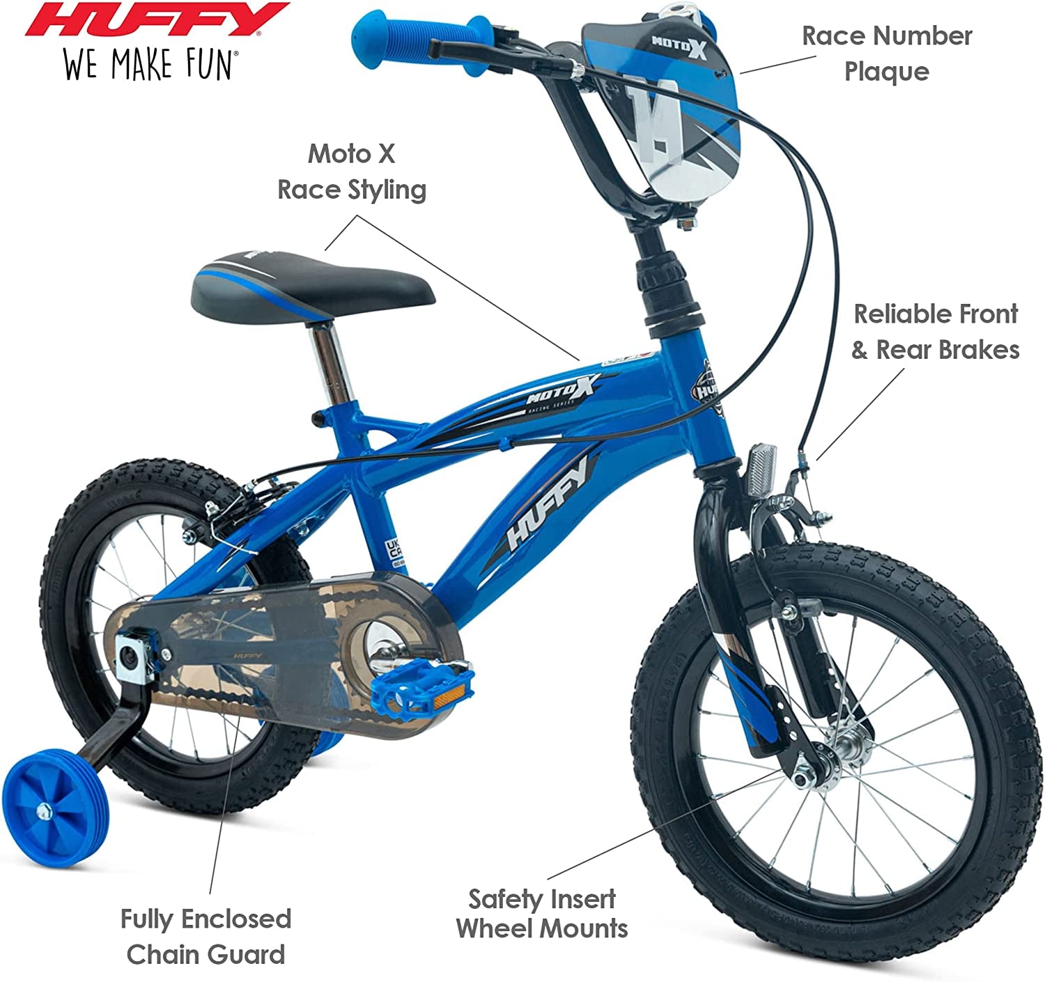 Moto X Boys Bike 12, 14, 16, 18 Inch Wheels Multiple Colours with BMX Styling