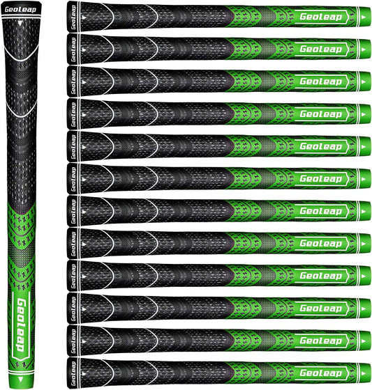 Golf Grips Set of 13- Cord Rubber Compound Material, Hybrid Golf Club Grips, All Weather Performance.