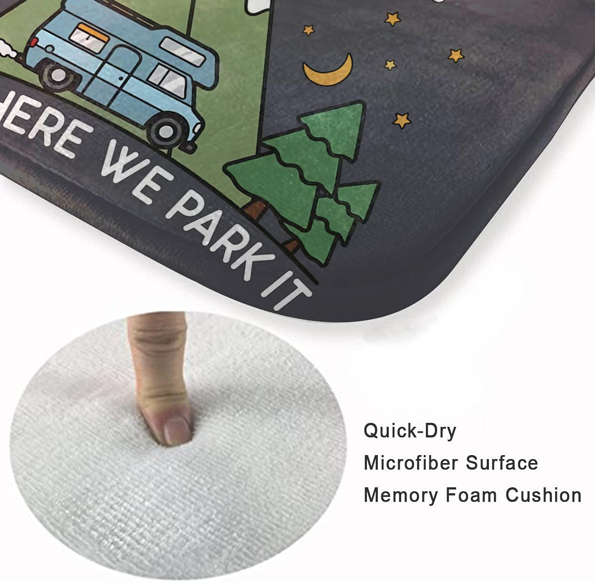 Camping Home Is Where We Park It Campervan Gift Carpets Home Door Mats anti Slip Entrance Rugs Doormats 40 X 60 CM