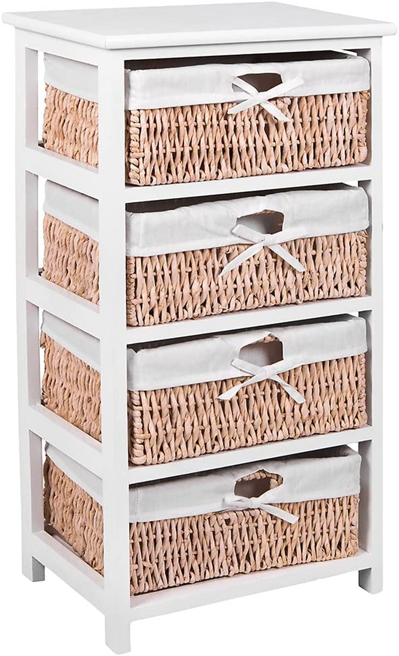 Maize 4-Drawer Bathroom/Bedroom Storage Unit, Wood, White