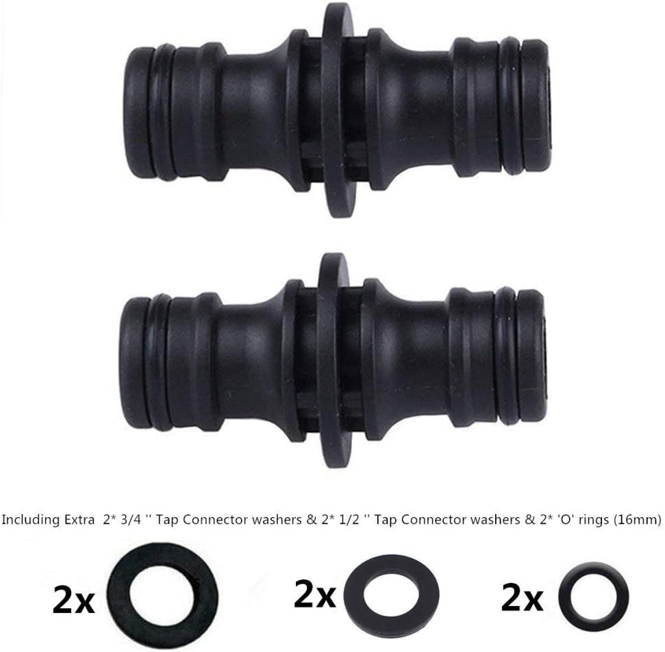 2 Pack Double Male Hose End Connector Extender for Join Garden Hose Pipe Tube