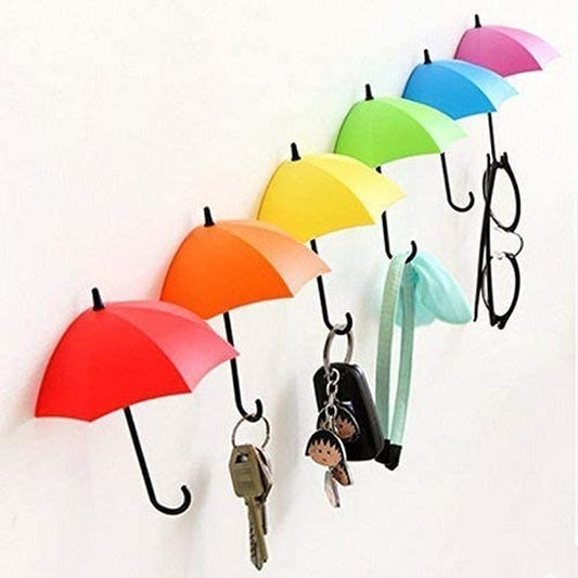 6 Pieces Self Adhesive Wall Door Key Clothes Hook Holder Rack Umbrella Decorative Accessories Home Decor Accents Gift