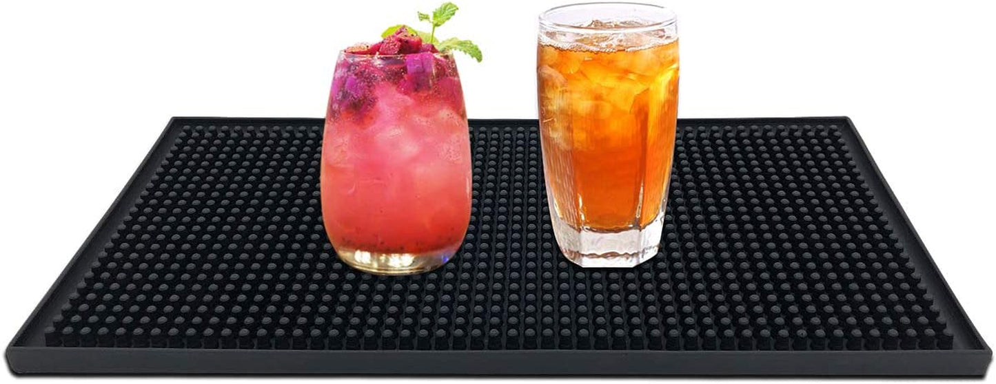 Bar Mat Spill Mat for Home Bar Decor for Home Durable Rubber 12" X 6" Small Large Home Bar Accessories Bar Gifts Bar Mats for Countertop(2 Pack)