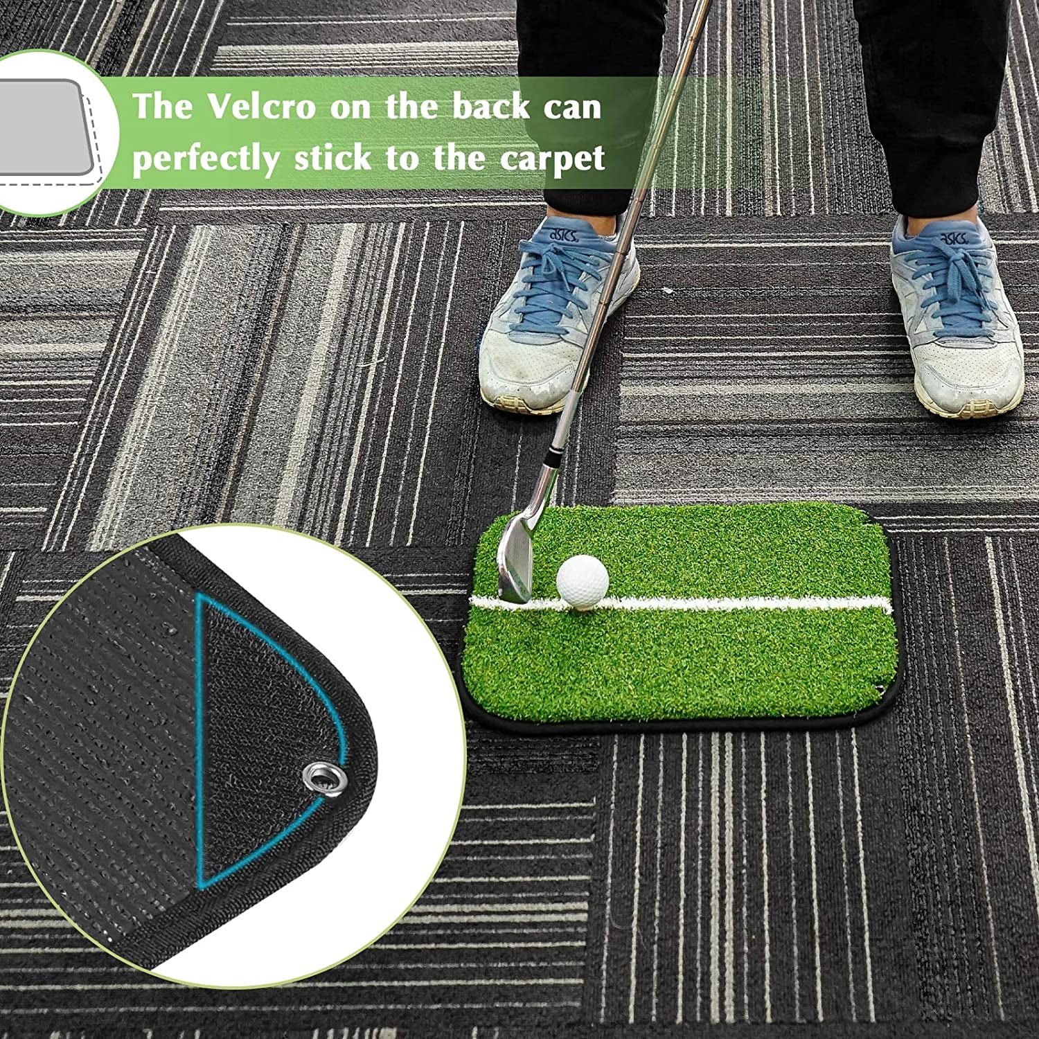 Golf Mats, Turf Golf Hitting Mat, 14.5"X10.6" Portable Mini Golf Hitting Mat, Professional Golf Fairway Strike Hitting Mat for Garden/Backyard, Indoor & Outdoor