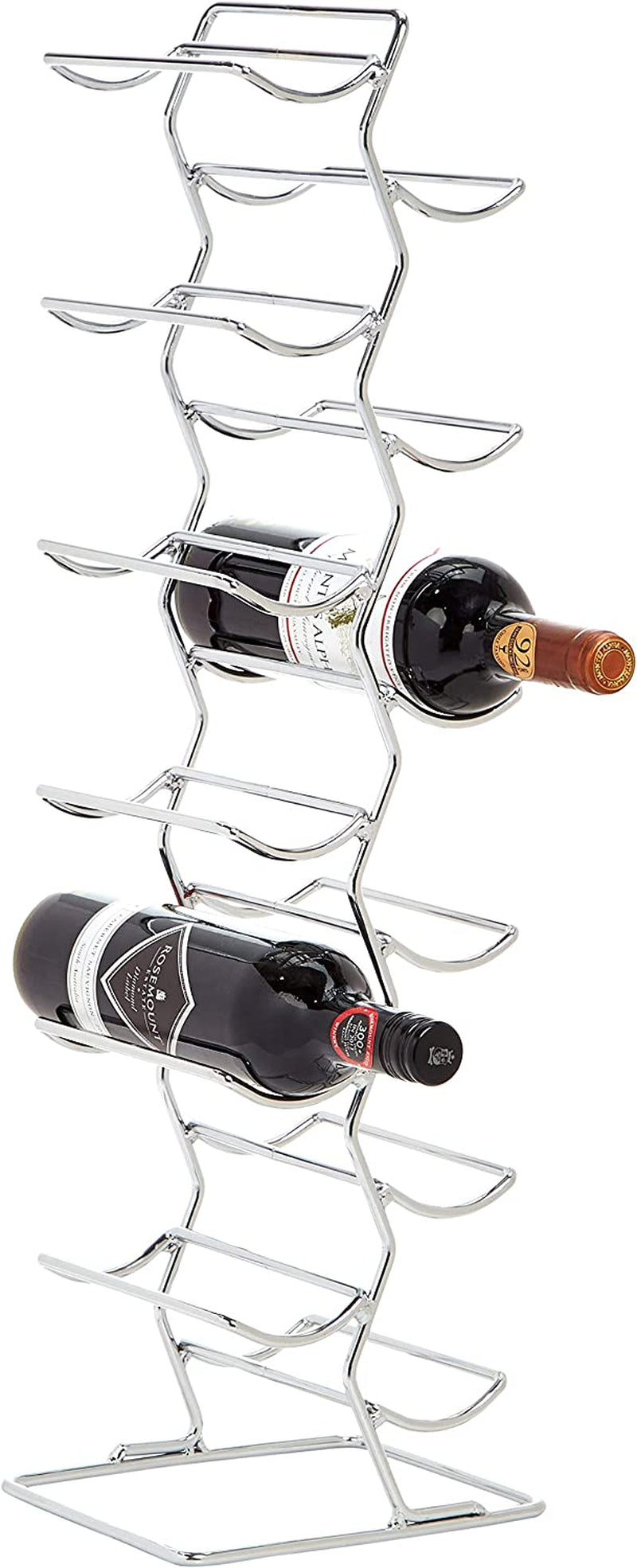 Modern Style Wine Rack for 12 Bottles, Chrome