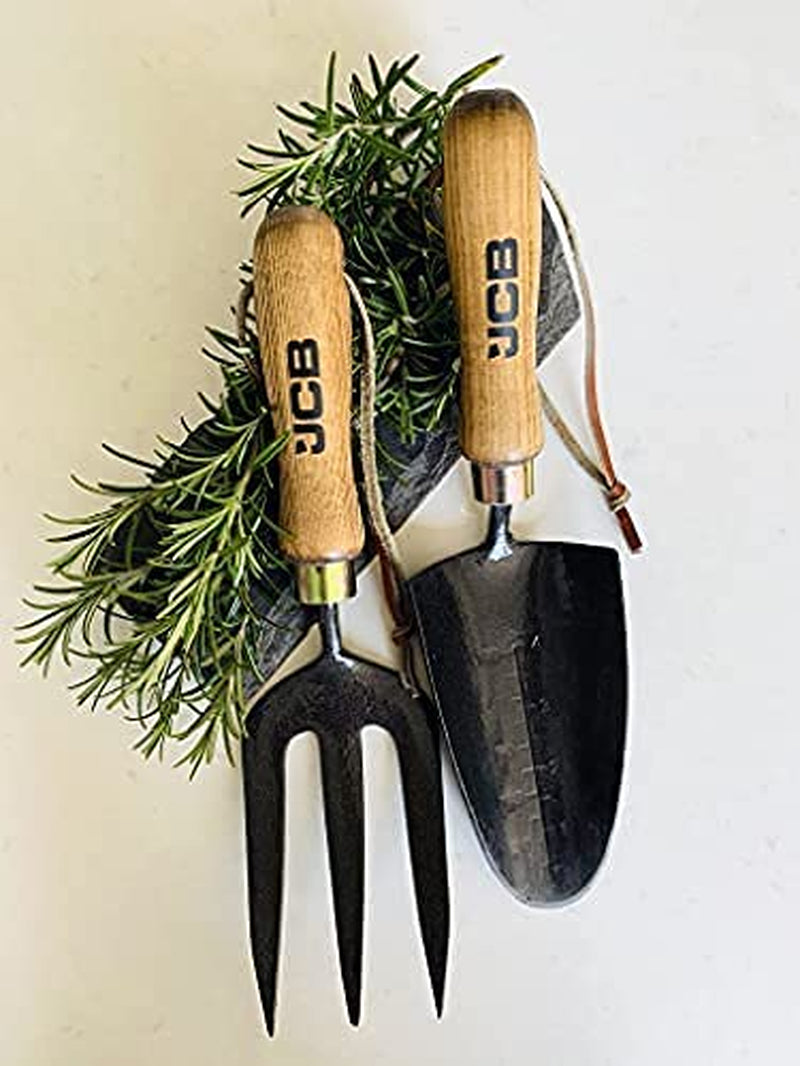 - Solid Forged Garden Hand Fork and Trowel Tool Set - Heavy Duty Gardening Tools - Home Improvement, Digging, Potting Out, Border, Weeding, Allotment, Greenhouse, Window Box