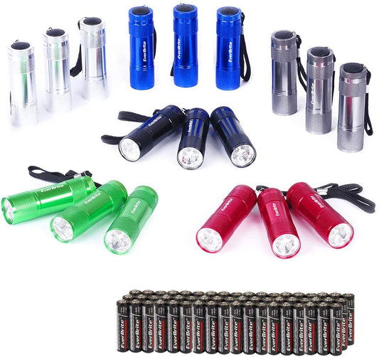 Everbrite 18-Pack LED Mini Pocket Torch, Small Keyring Torches Flashlight, Ideal for Kids Camping Hiking Traveling Cycling Outdoors Party, Batteries Included