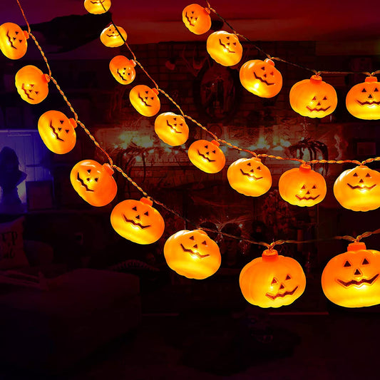 6M/19.8FT 40Leds Halloween Decorations Halloween Pumpkin String Lights, Waterproof Halloween Decor Outdoor Indoor for Halloween Christmas Festivals Party Gate Patio Garden Yard