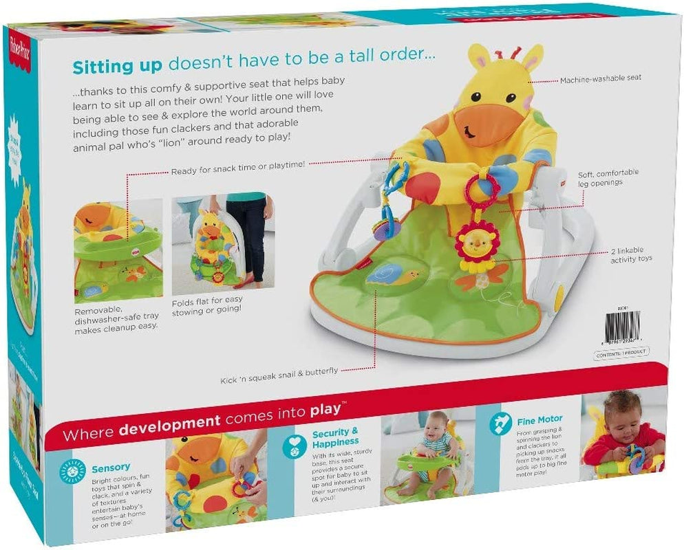 DJD81 Giraffe Sit-Me-Up Floor Seat, Portable Baby Chair or Seat with Removable Tray, Rattle and Teething Toy (Pack of 1)