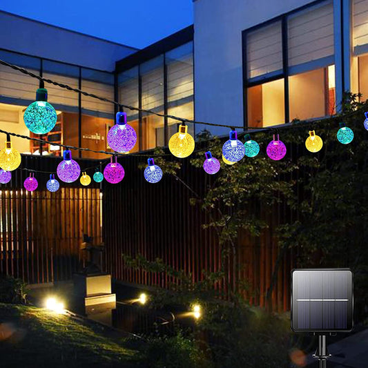 Garlocht Solar Garden Lights Outdoor , 100LED 12M/39Ft Fairy Lights 8 Modes,Waterproof Crystal Ball Lights , Decorative Lighting for Home, Yard ,Patio, Christmas (Multi-Coloured)