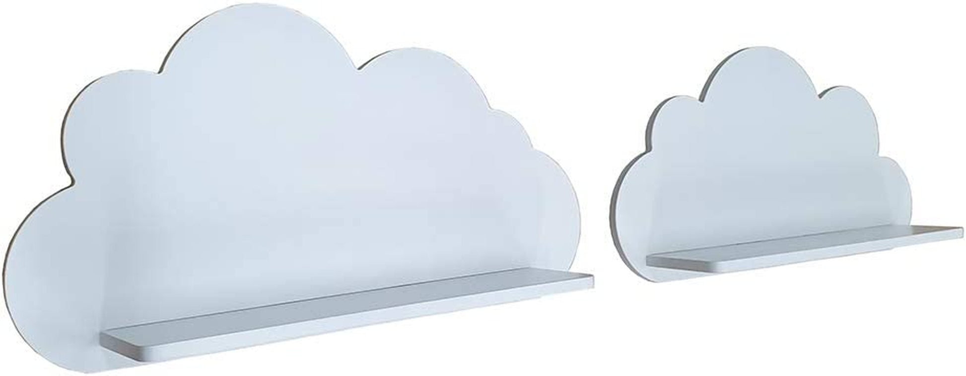 Cloud Shelves for a Children’S Nursery Floating Shelf Design (Pair - 2X Shelves) Shelving Child'S Bedroom Themed Boy/Girl - Available in White, Grey, Blue or Pink (White)