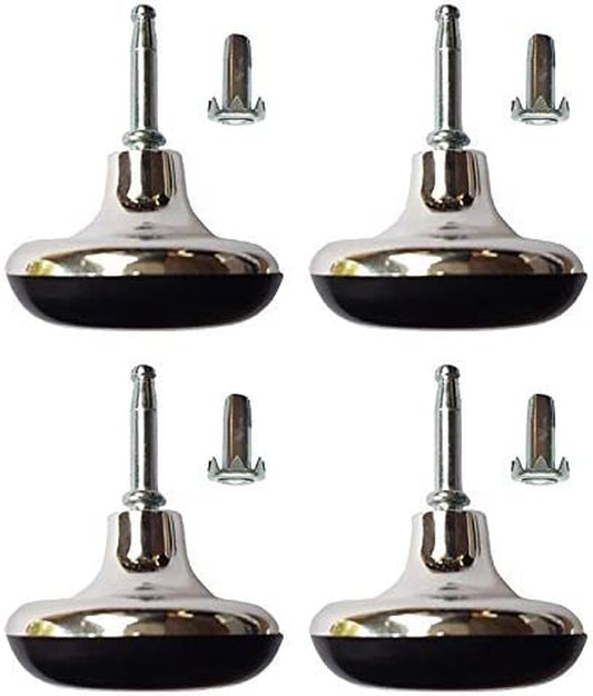 Save on Goods Uk,Mushroom Shape Castors Gliders, Glides. Bed Feet. Furniture & Bed Foot Fittings Fixings. Silver Chrome Finish. Set of 4