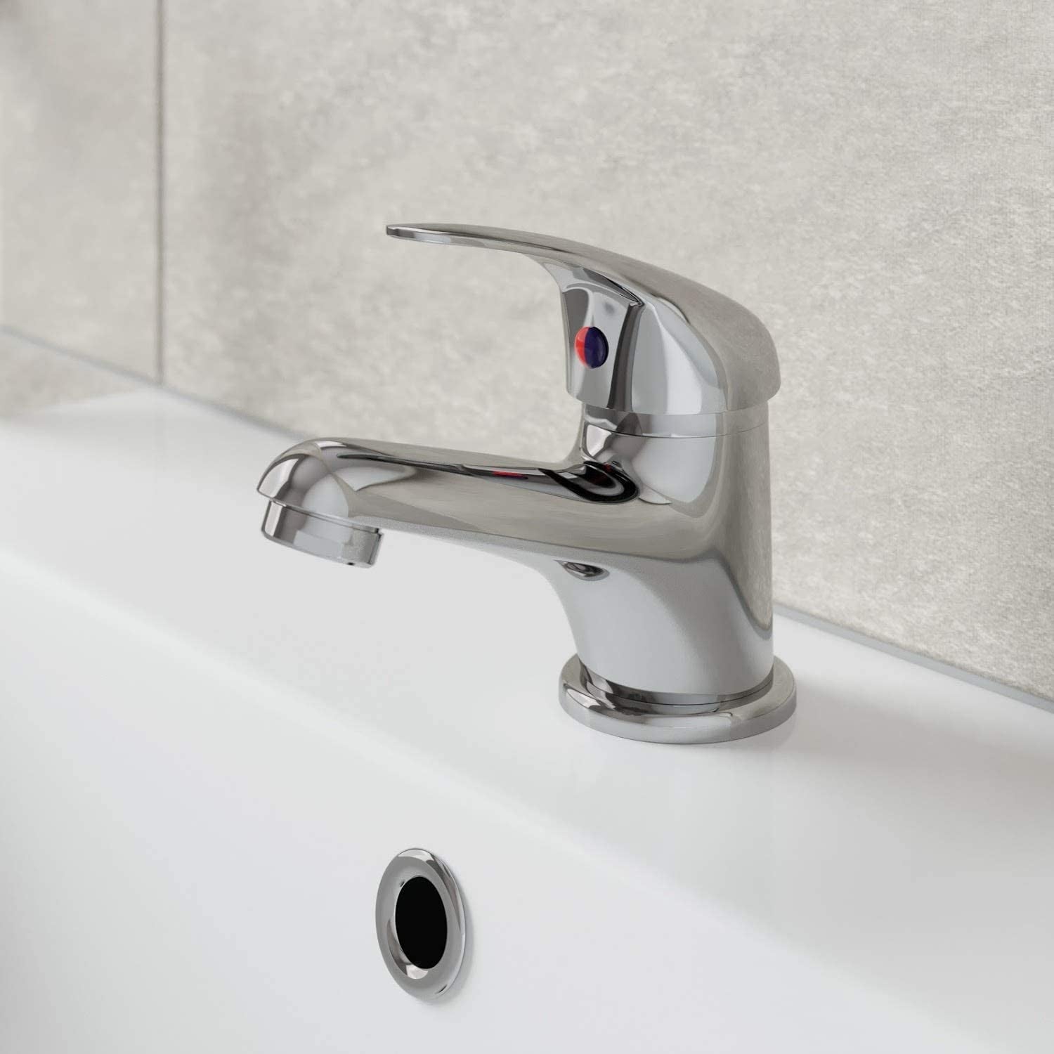 450Mm Bathroom Vanity Unit & Basin Sink Floorstanding Gloss White Tap + Waste