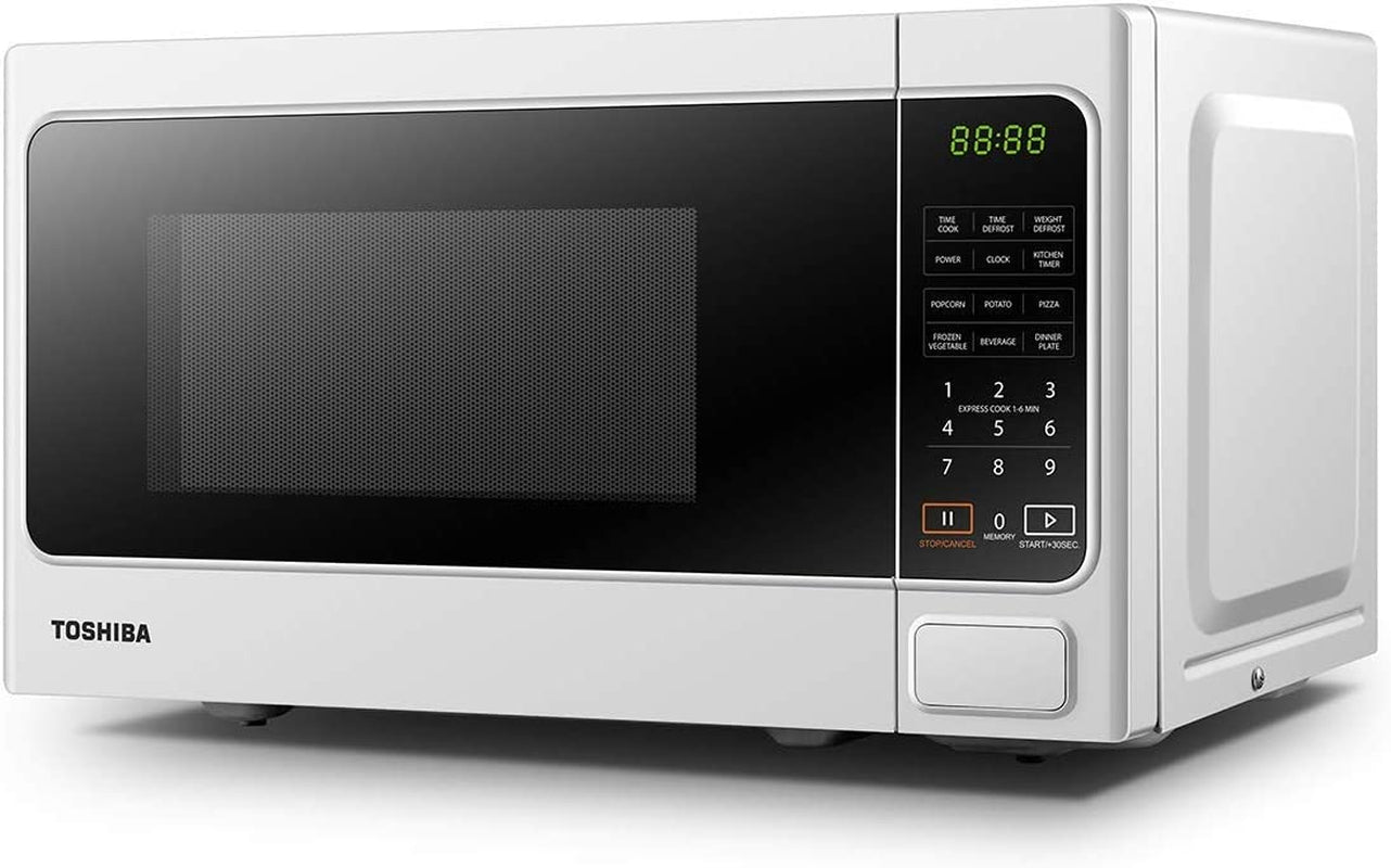 800W 20L Microwave Oven with 6 Preset Recipes, 11 Power Levels, Procedural Memory, Auto Defrost, and Digital Display - White - MM-EM20P(WH)