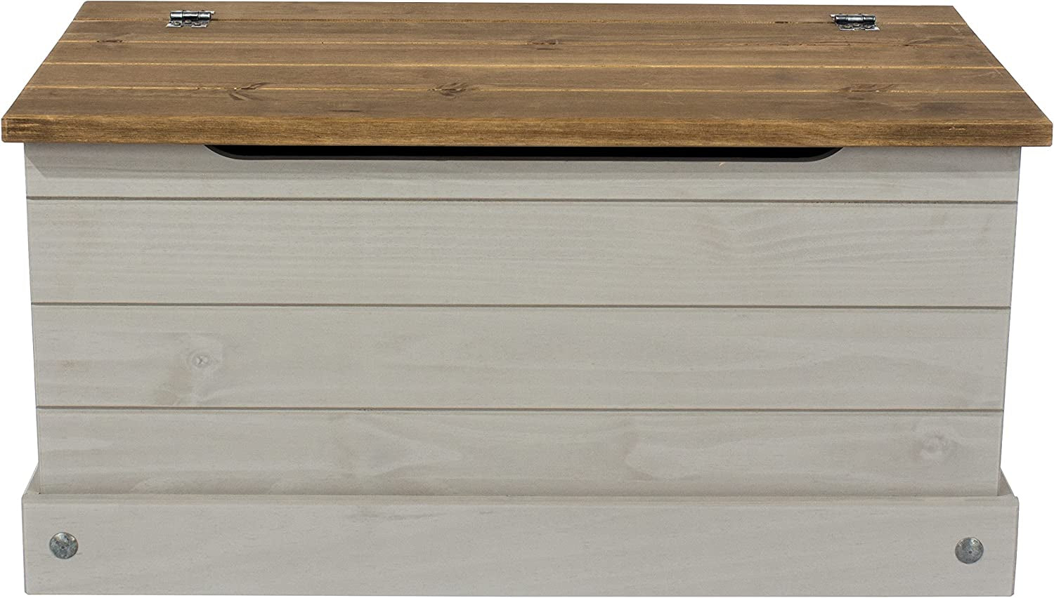 Corona Grey Storage Trunk Distressed Waxed Pine Finish