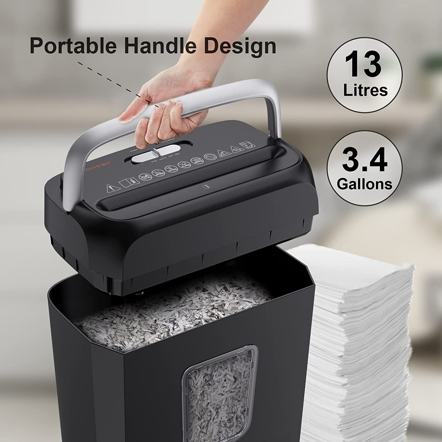 Paper Shredder for Home Use, 6 Sheet Cross Cut Paper and Credit