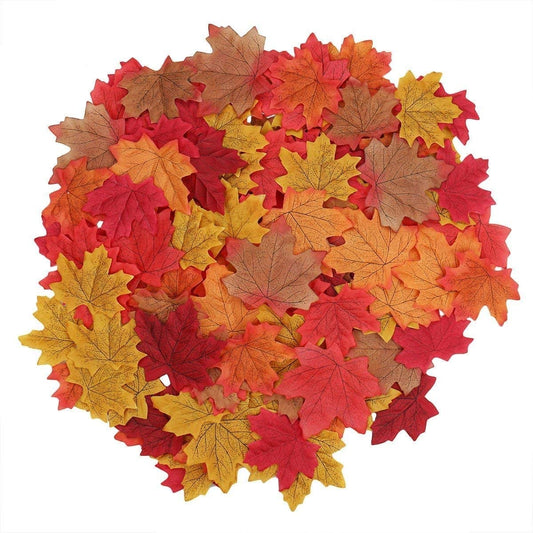 - Approx. 150Pcs Artificial Autumn Fall Maple Leaves Autumn Colors - Great Autumn Table Scatters for Fall Weddings & Autumn Parties