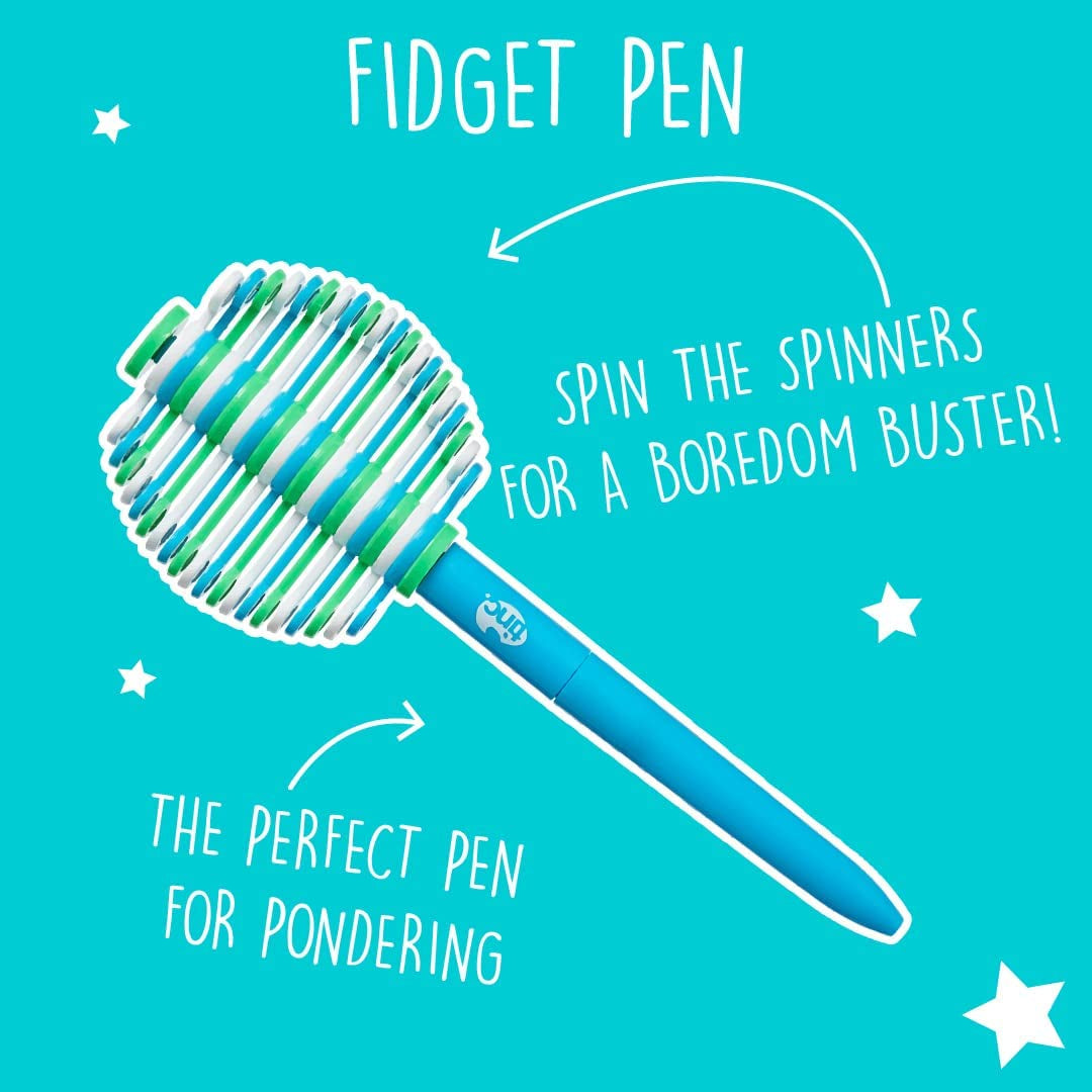 Fun Stress Relief Fidget Pen - Boredom Buster & Party Bag Filler, Blue (FIDPENMU)