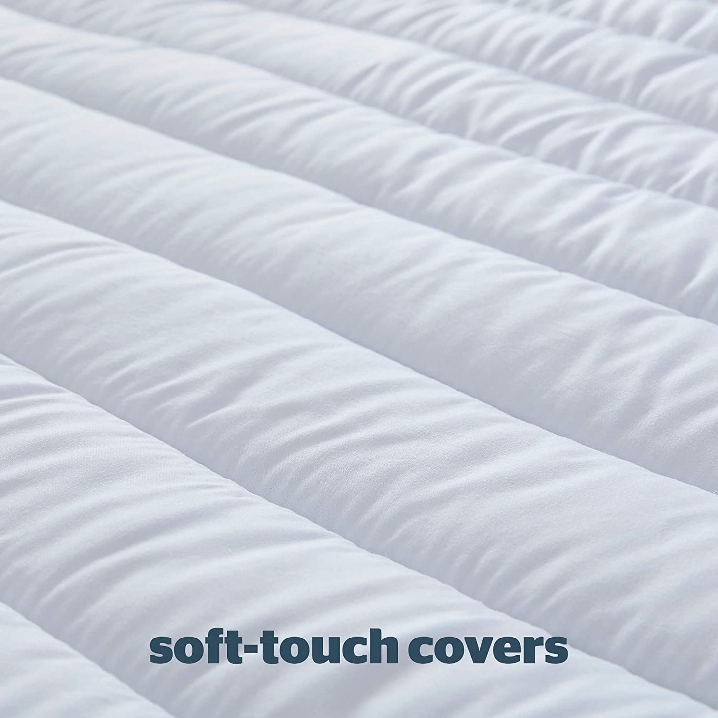 Deep Sleep Double Mattress Topper - Best Thick Soft Comfy Toppers for Bed Caravan Campervan Sofa Beds - Machine Washable Hypoallergenic Bed Topper, White