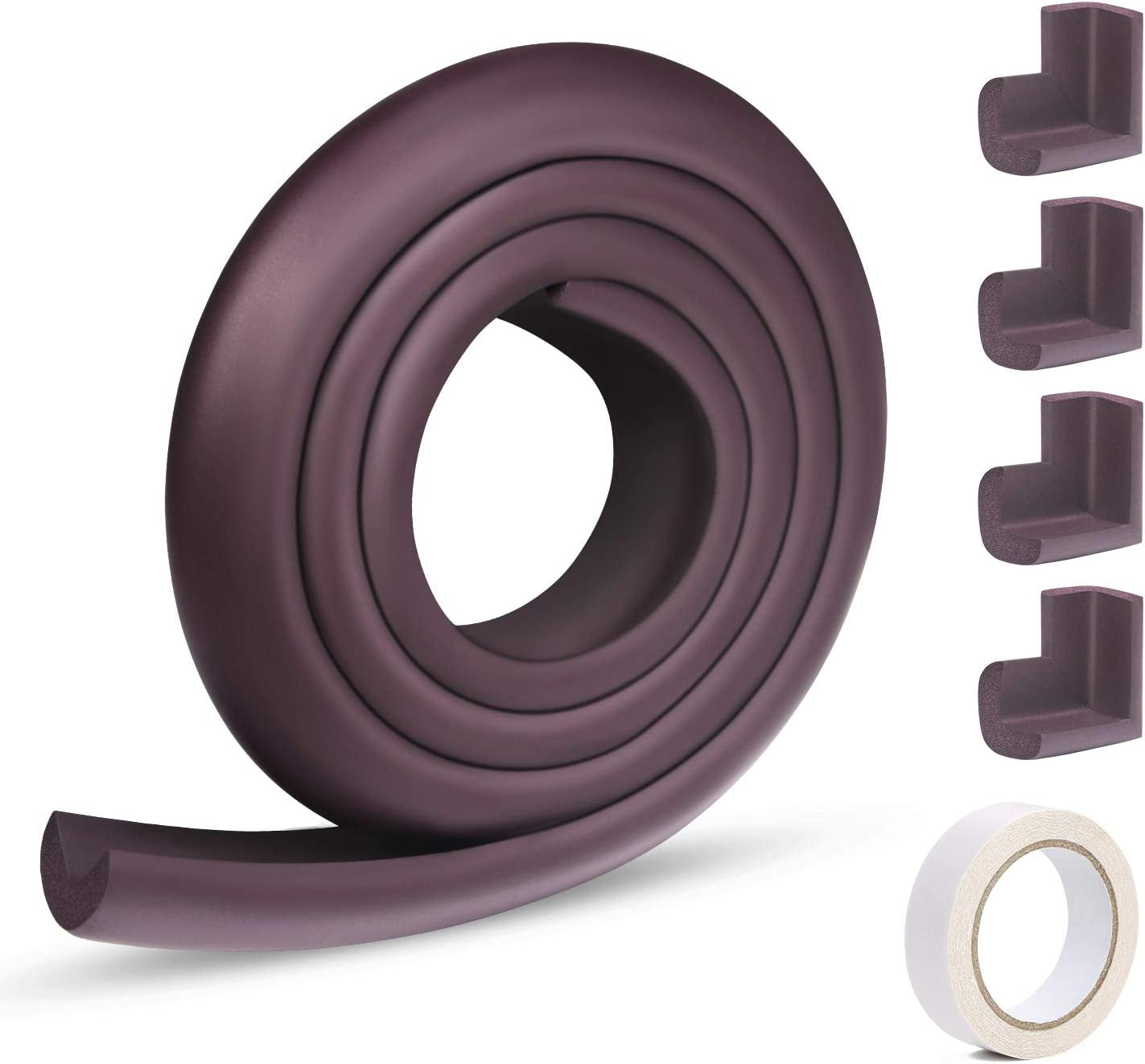 Edge Protectors, 2 M Foam Safety Strip and 4 Corner Cushion Protector Set, Edge Corner Guards for Baby (Purple)