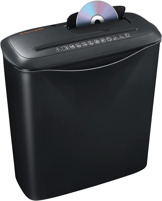 8 Sheet Strip Cut Paper Shredder, A4 Paper, Credit Card and CD/DVD Shredder for Home Use with 13L Wastebasket, Black(S120-C)