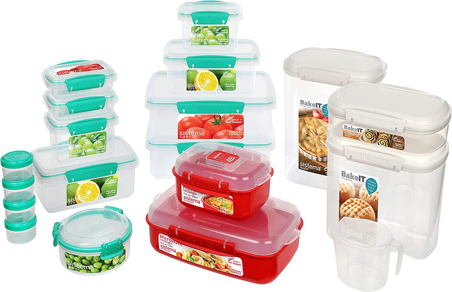 New Home Kitchen Storage & Organisation Gift Pack | 18 Food Storage Containers with Lids | Lunch Boxes, Meal Prep Containers, Pantry Storage, Microwave Food Steamers & More | Bpa-Free