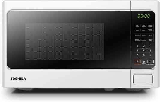 800W 20L Microwave Oven with 6 Preset Recipes, 11 Power Levels, Procedural Memory, Auto Defrost, and Digital Display - White - MM-EM20P(WH)