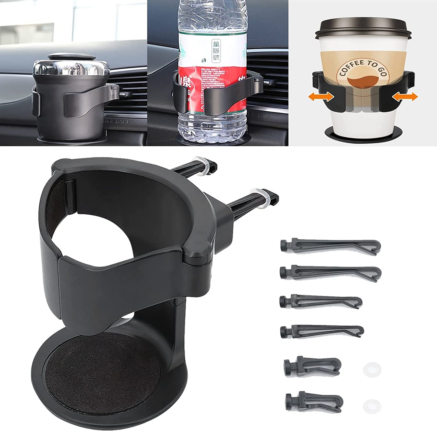 Car Cup Holder, Air Vent Cup Holder with Adjustable Base, Car Cup Holder for Ventilation Suitable for Bottle Coffee Cup Beverage Can