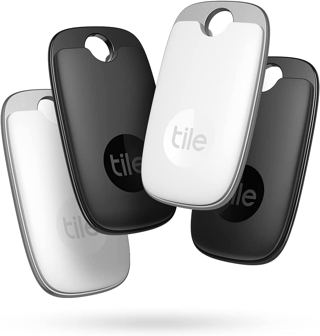 Tile Pro (2022) Bluetooth Item Finder, Pack of 4, 120 M Finding Range, Works with Alexa and Google Smart Home, Ios and Android Compatible, Find Your Keys, Remotes and More, Black/White