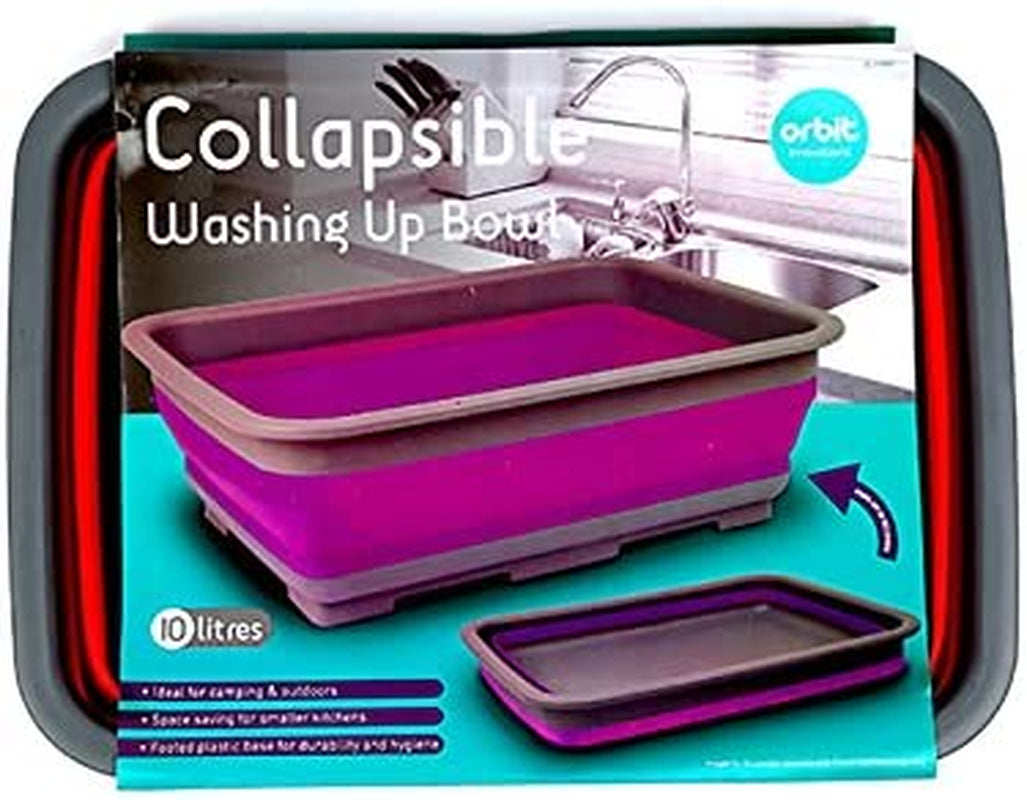 Collapsible Washing up Bowl - Ideal for Camping (Colours May Vary)