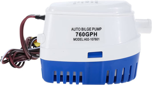 12V Automatic Submersible Boat Bilge Water Pump Built-In Auto Float Switch (760GPH)