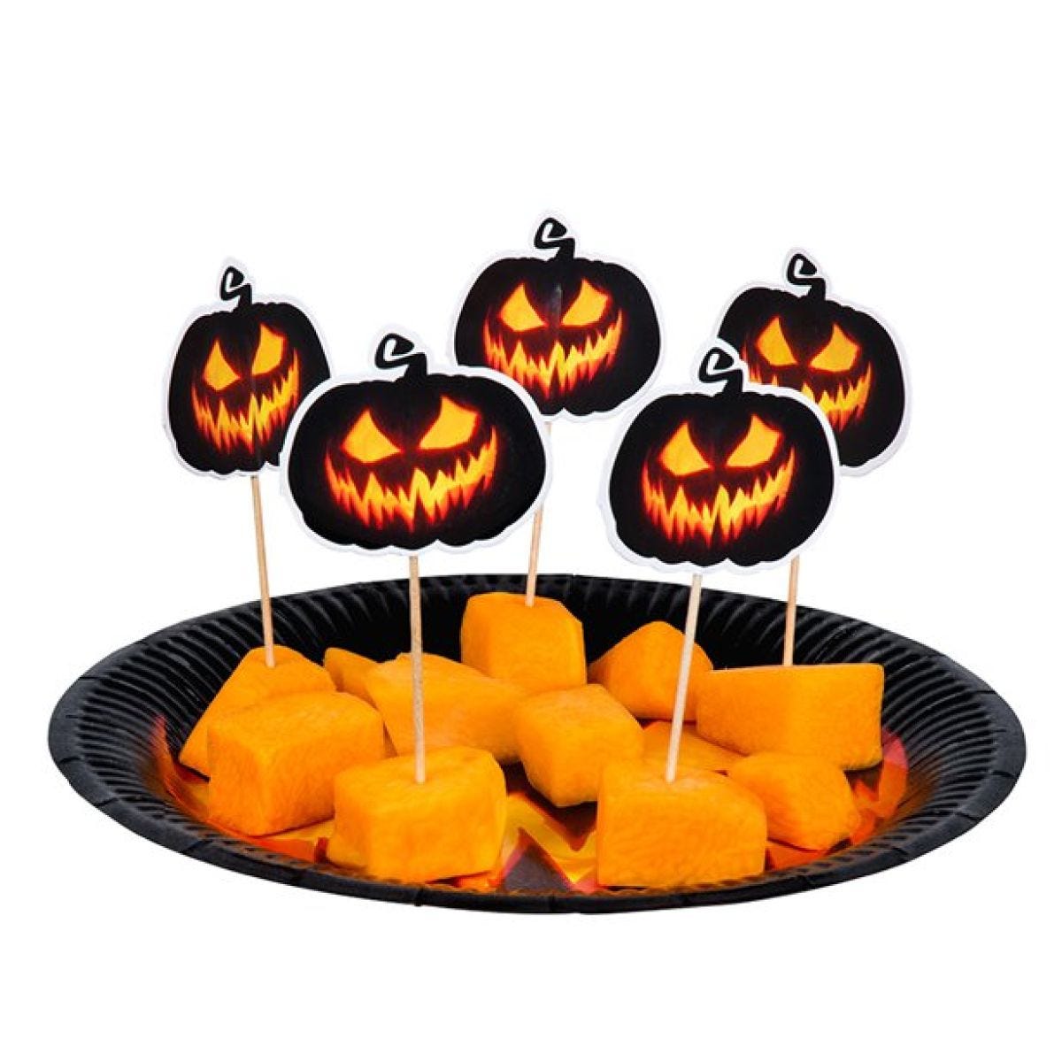 Creepy Pumpkin Cocktail Picks (12pk)