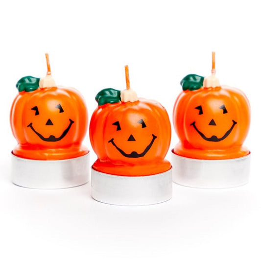 Pumpkin Tea Light Candles - 5cm (3pk)