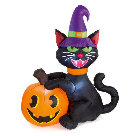 Black Cat & Pumpkin Inflatable - 1.8m