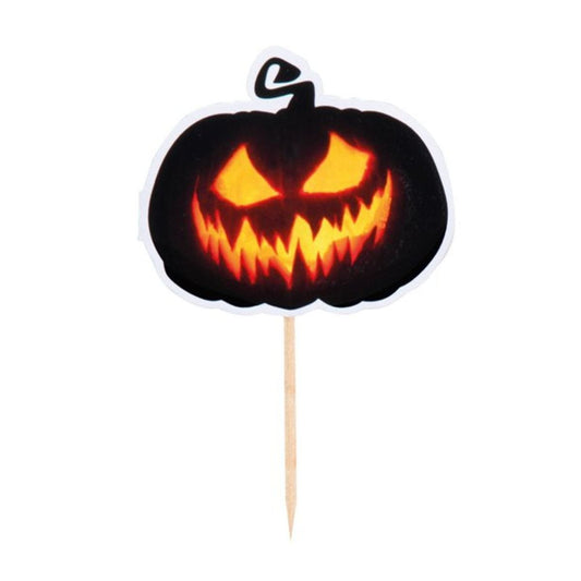 Creepy Pumpkin Cocktail Picks (12pk)