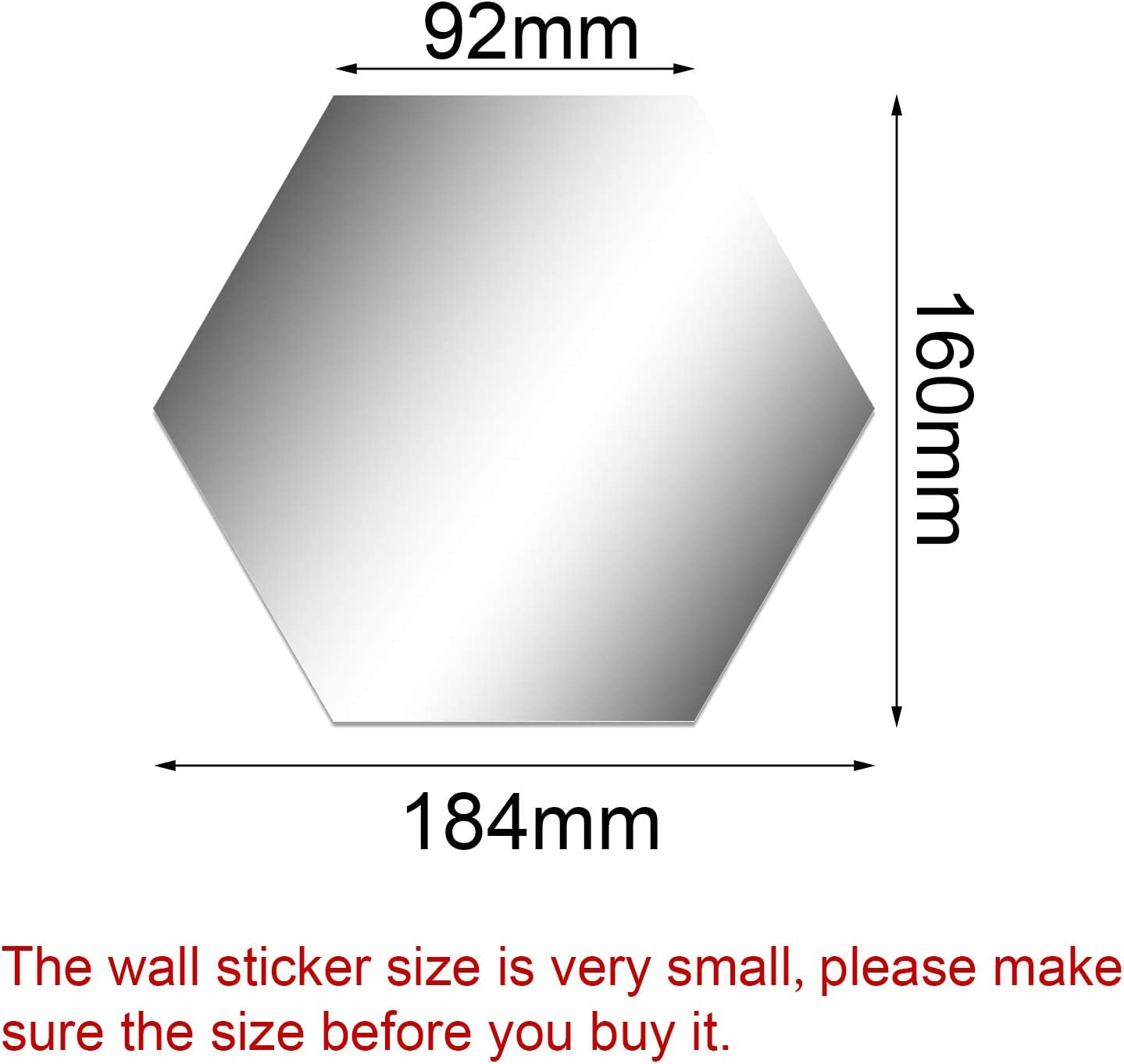 15 Pieces Removable Acrylic Mirror Setting Wall Sticker Decal for Home Living Room Bedroom Decor (Hexagon, 15 Pieces)