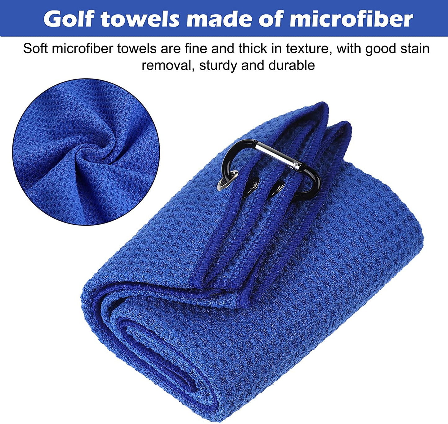 Golf Club Brush and Towel Kit,Golf Club Cleaner with Loop Clip for Hanging on Golf Bag, Golf Groove Cleaning Tool, Golf Ball Cleaner Set