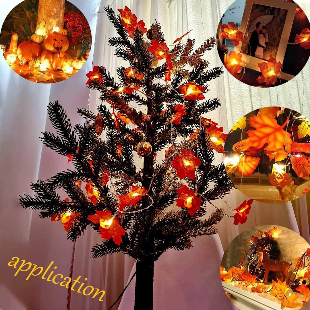 Autumn Decorations,  Fairy Lights, 20 Maple Leaf Light, Garden Lights Outdoor Lights, Autumn Wreath, Christmas Decorations Halloween Decorations Leaves Decoration Thanksgiving Decorations