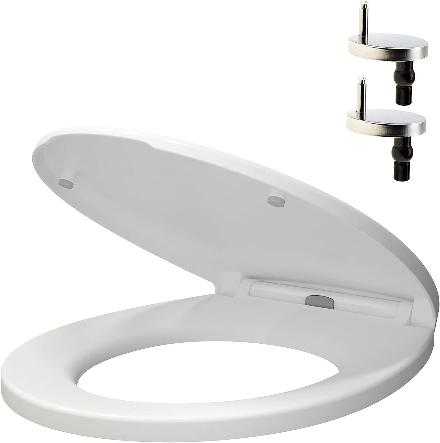 Toilet Seat with Soft Close Quick Release for Easy Clean Oval Toilet Seat Standard Size Toilet Seat Durable Loo Seat Comes with Two Fitting Options by ®