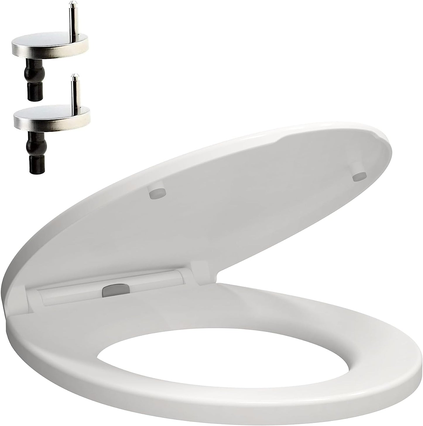 Toilet Seat with Soft Close Quick Release for Easy Clean Oval Toilet Seat Standard Size Toilet Seat Durable Loo Seat Comes with Two Fitting Options by ®