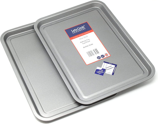 Baking Tray Twin Pack, British Made with Teflon Non Stick by