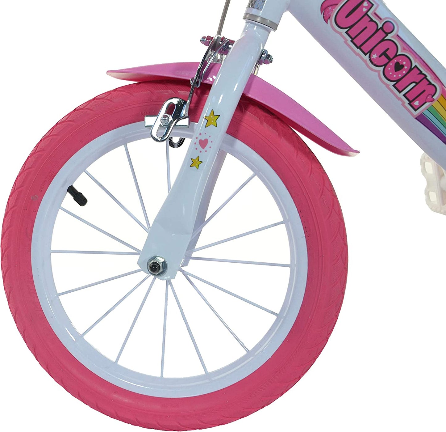 144R-UN Unicorn 14" Bicycle 14'', White & Pink