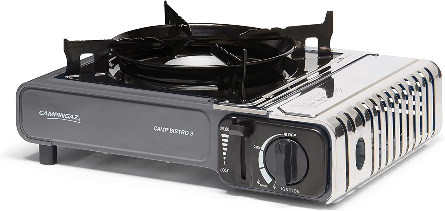 Camp Bistro Stove, 1 Burner, Camping Stove, 2200-Watt Capacity, Compact Outdoor Cooker, Includes Carry Case for Easy Transport