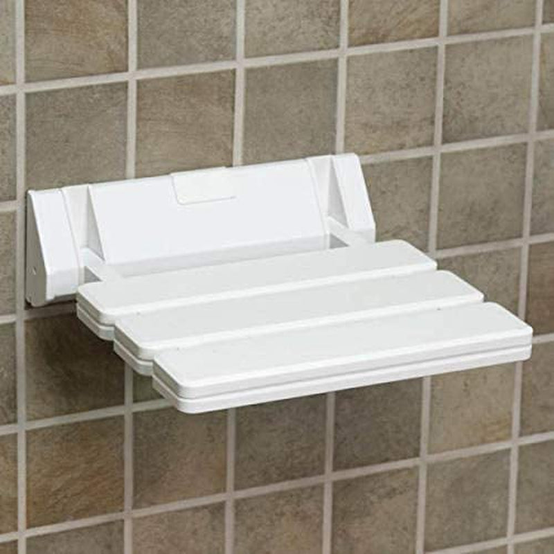Pro Shower Seat Bathing Aid Wall Hung White Heavy Style PVC Fold Away
