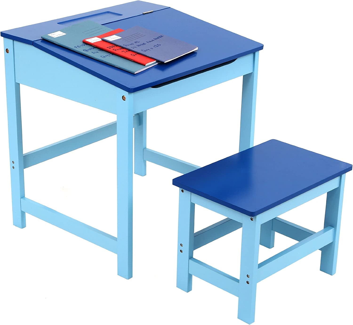 Children'S Desk and Stool Set - Blue